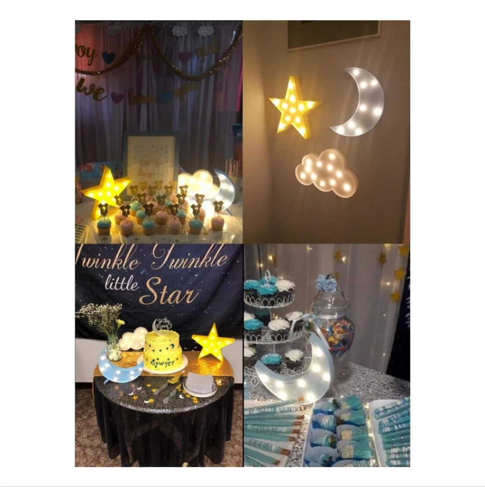 NEW Moon, Star and Cloud Night Lights